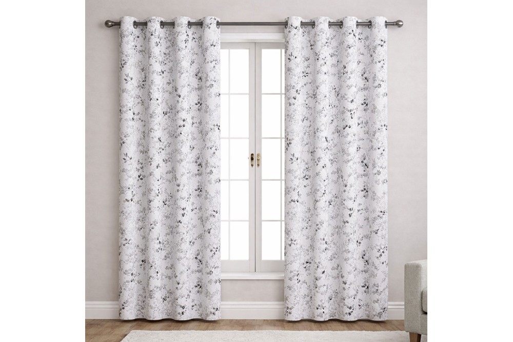 Κουρτίνα Black Out με Τρουκς Floral Blue 140x260cm.