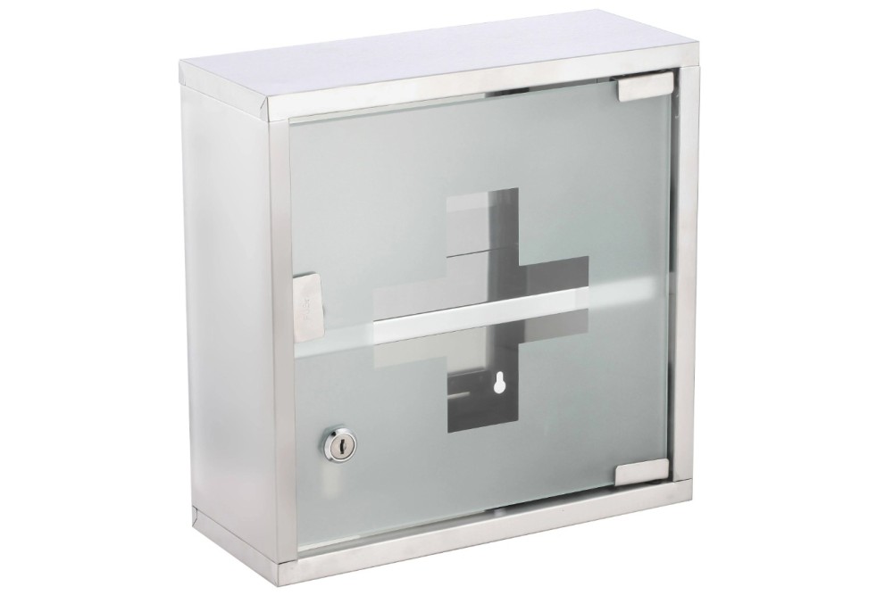 ΦΑΡΜΑΚΕΙΟ ΜΕ ΡΑΦΙ ΙΝΟΧ 30x30x12cm