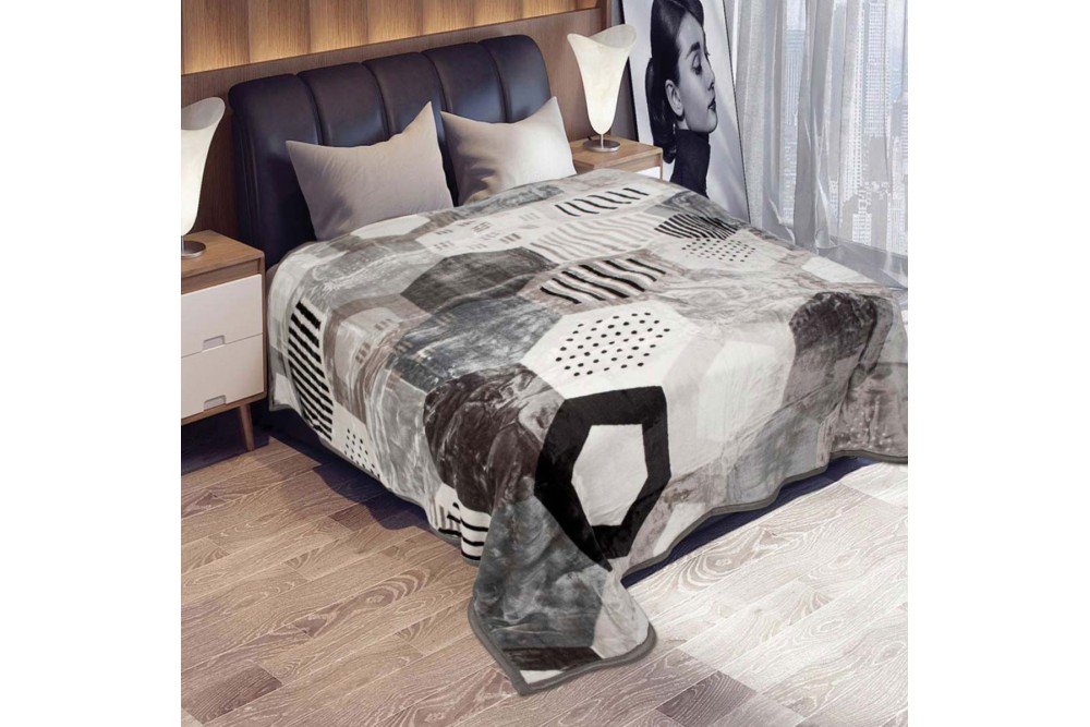 Κουβέρτα Βελουτέ Mink Τύπου Ισπανίας Μονή 160x220cm Polygon
