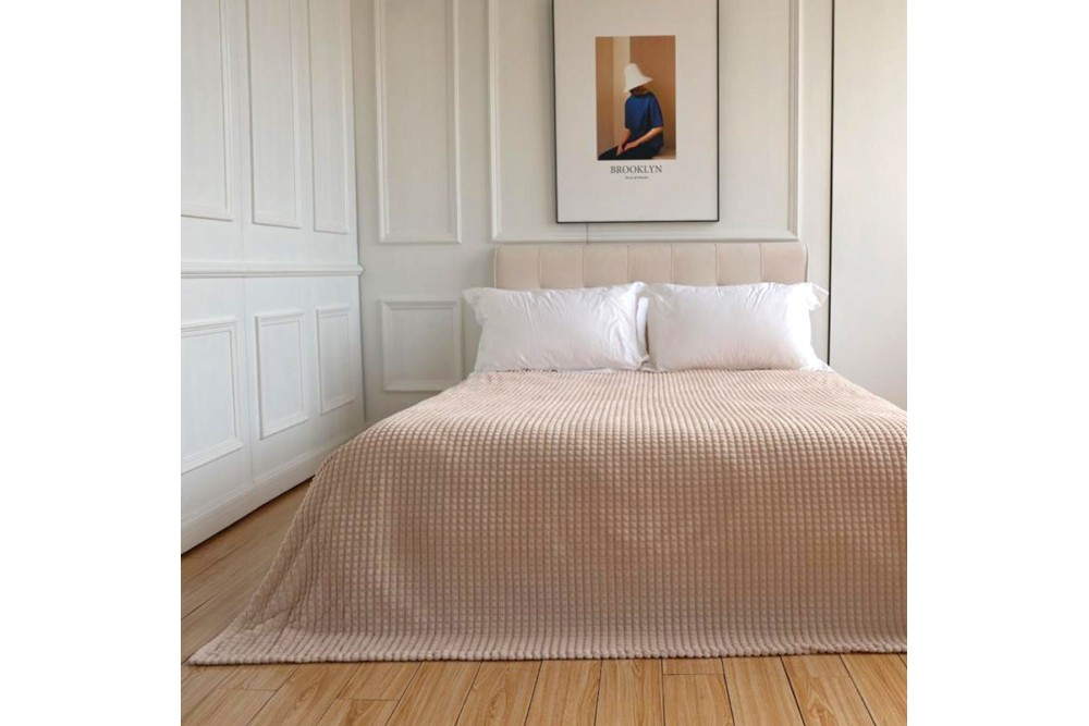 Κουβέρτα Waffle Beige Μονή 150x200cm