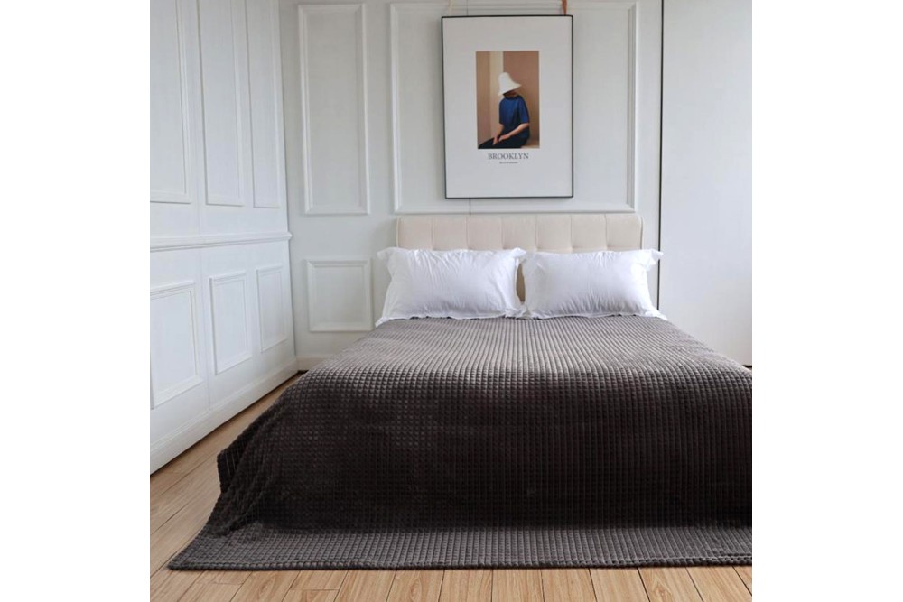 Κουβέρτα Waffle Grey Μονή 150x200cm