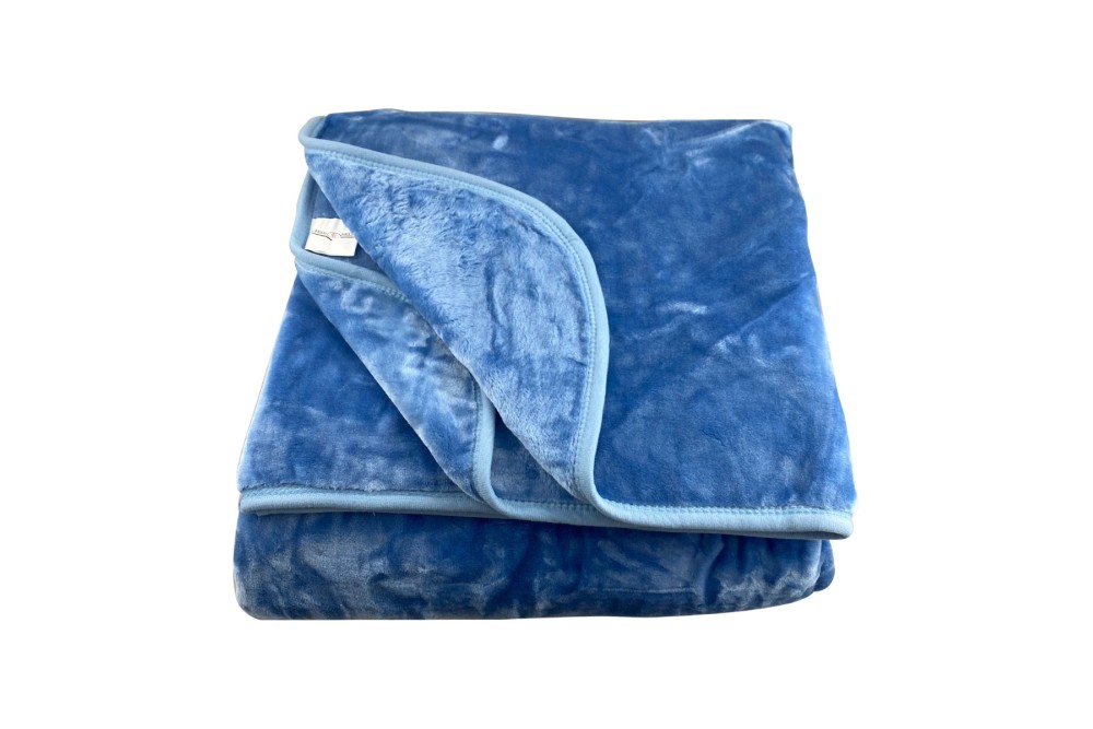 Κουβέρτα Βελουτέ Mink Τύπου Ισπανίας Υπέρδιπλη 220x240 Μπλε