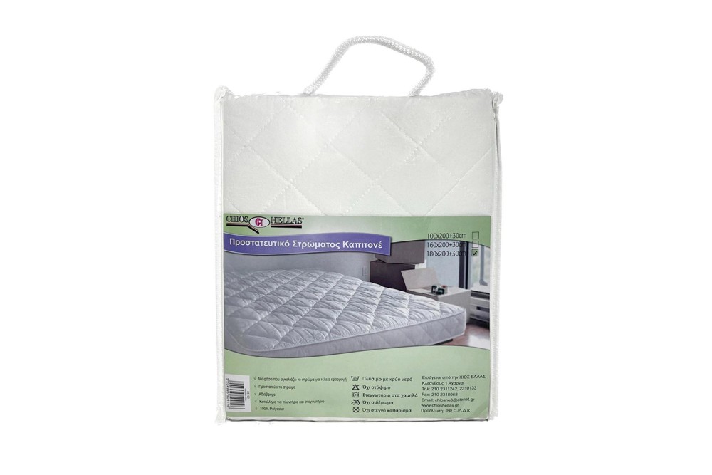 Προστατευτικό Στρώματος Καπιτονέ Υπέρδιπλο 180x200+30cm