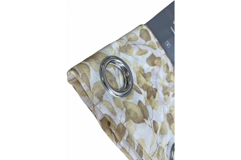 Κουρτίνα Flowers με Τρουκς Dark Beige 140x260cm.