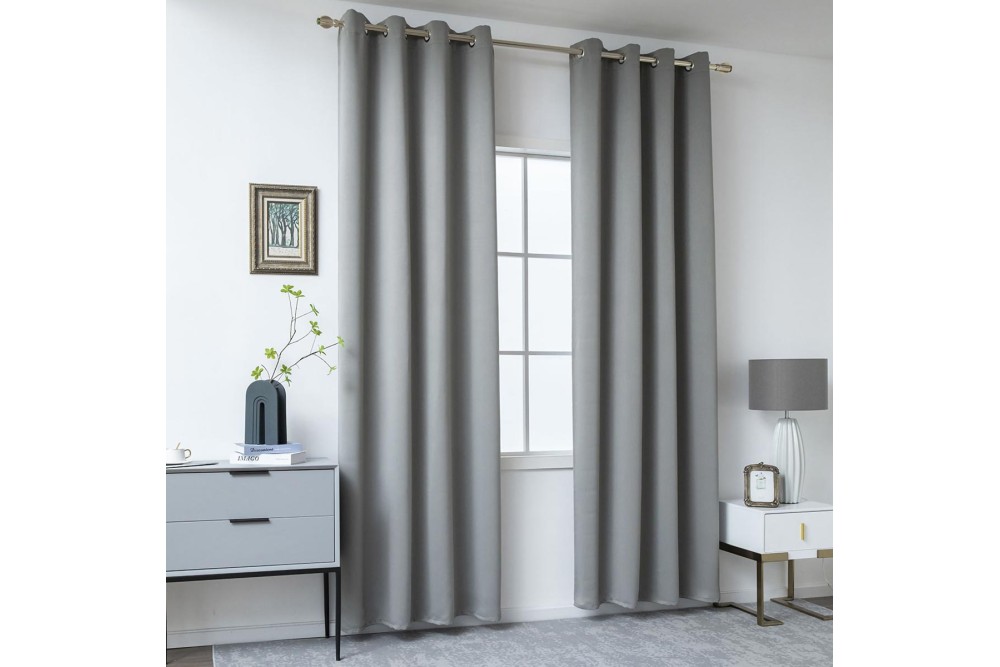 Κουρτίνα Black Out με Τρουκς Grey 140x260cm. Κουρτίνα Black Out με Τρουκς Grey 140x260cm.