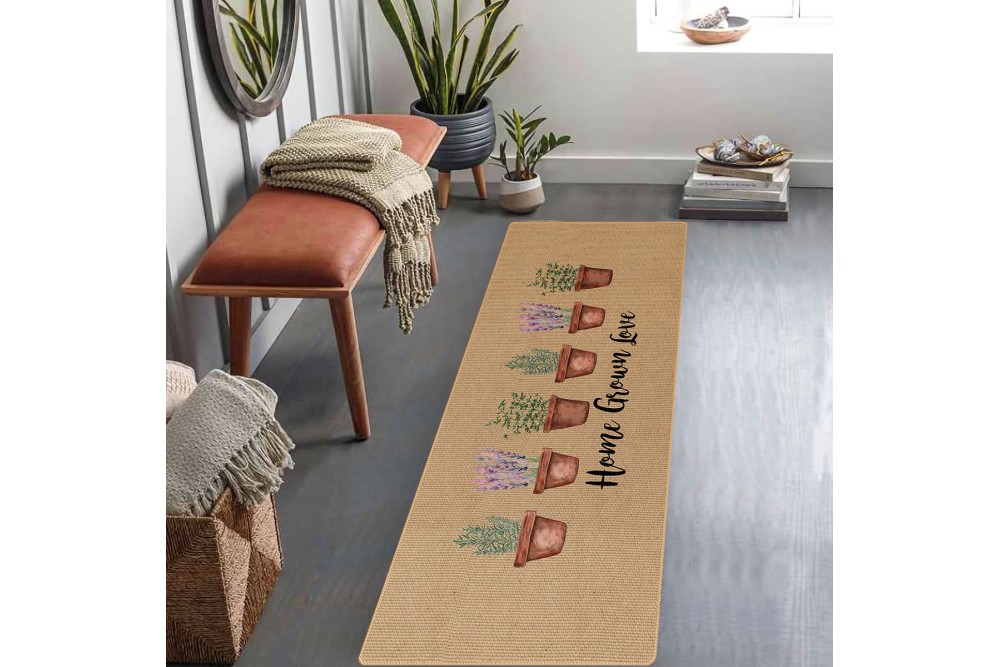 Χαλάκι Miami Flower με λάστιχο 60x135cm. Χαλάκι Miami Flower με λάστιχο 60x135cm.