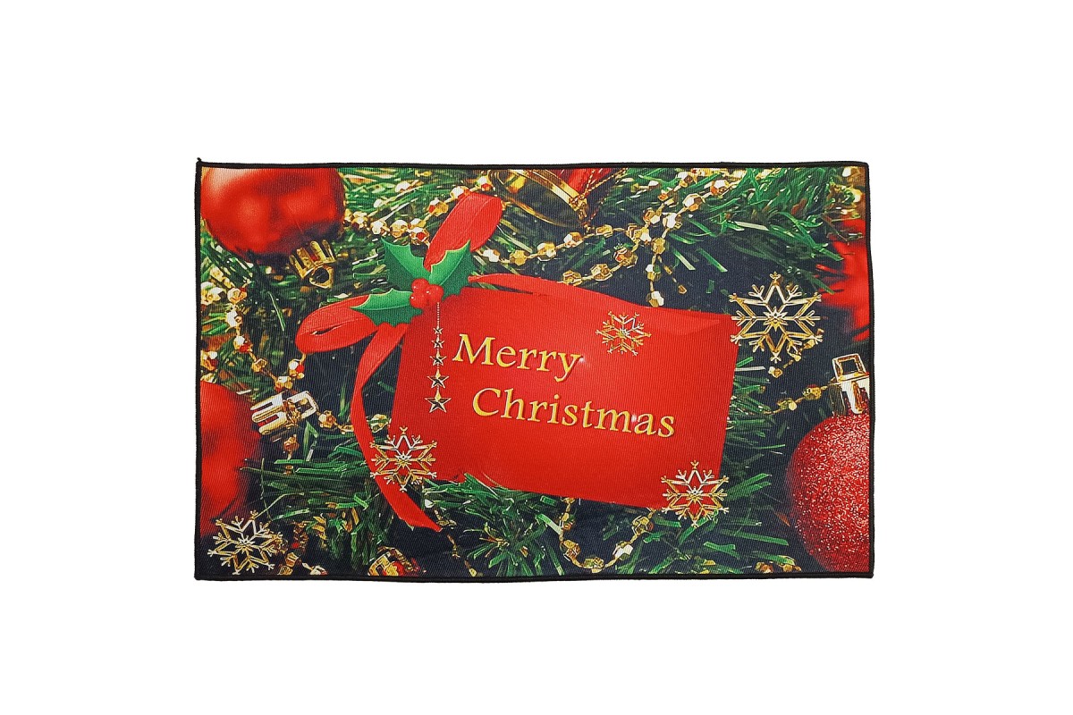 Ταπέτο Χριστουγεννιάτικο Velvet Merry Christmas Green 50x80cm.