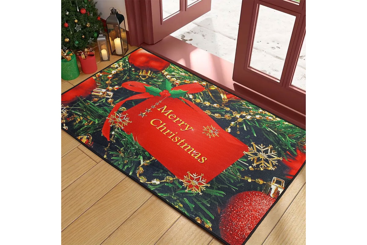 Ταπέτο Χριστουγεννιάτικο Velvet Merry Christmas Green 50x80cm.