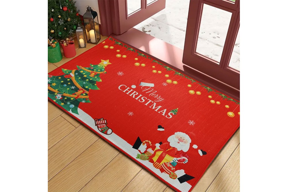 Ταπέτο Χριστουγεννιάτικο Velvet Merry Christmas Red 50x80cm.