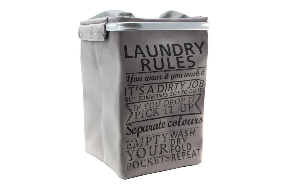 Καλάθι Απλύτων Velvet υφασμάτινο πτυσσόμενο Μπλε 35x35x50cm Καλάθι Απλύτων Velvet υφασμάτινο πτυσσόμενο Μπλε 35x35x50cm