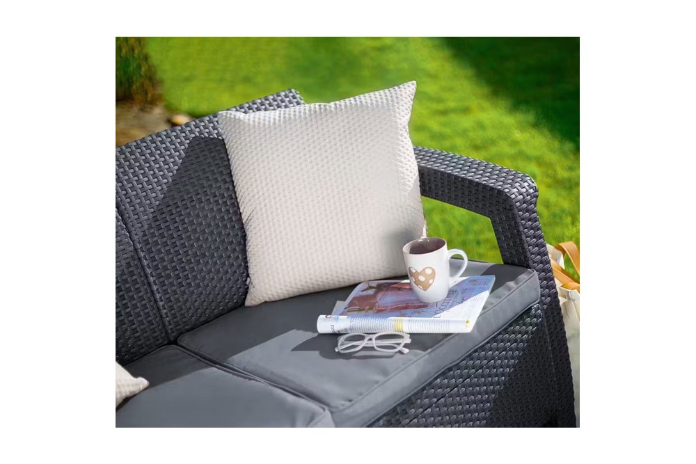 Σαλόνι Κήπου Ibiza Rattan Dark Grey Σετ 4 Τεμαχίων