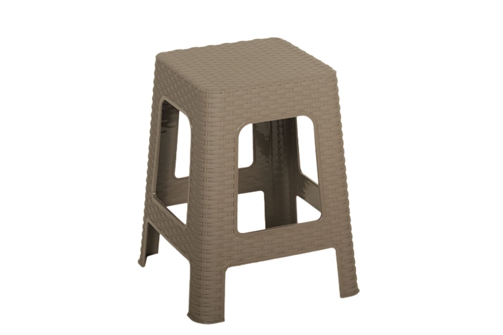Σκαμπό Rattan τετράγωνο πλαστικό Sand 36x36x45cm.