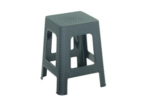 Σκαμπό Rattan τετράγωνο πλαστικό Grey 36x36x45cm.