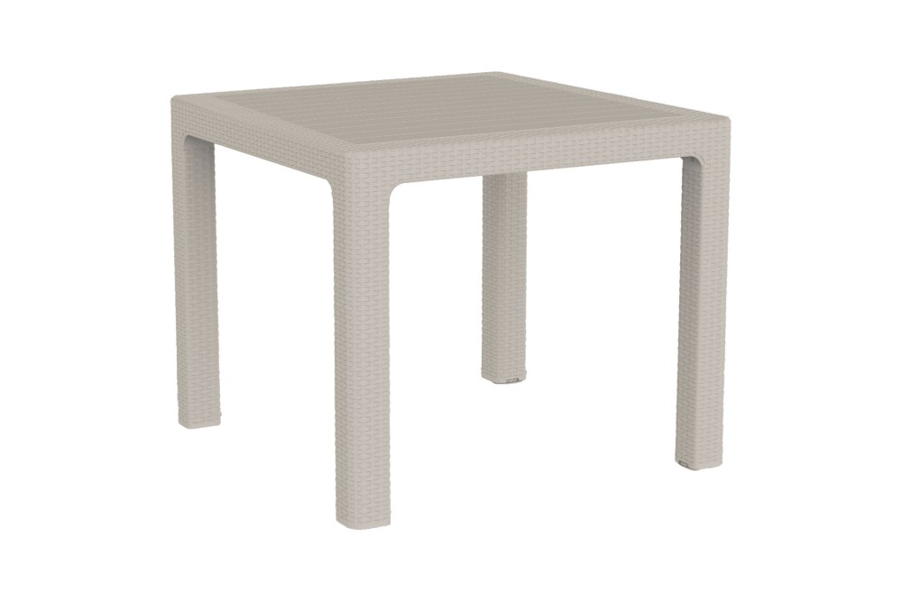 Et Plast Τραπέζι τετράγωνο πλαστικό Δαίδαλος τύπου Rattan άμμος 90x90x75cm.