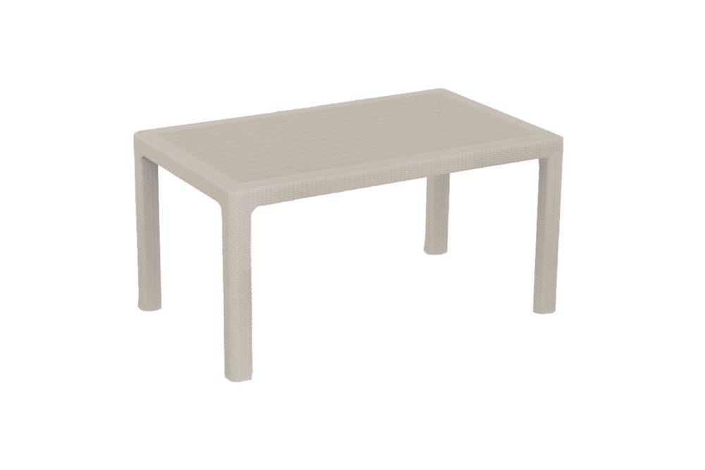 Et Plast Τραπέζι ορθογώνιο πλαστικό Ίκαρος τύπου Rattan άμμος 150x90x75cm.