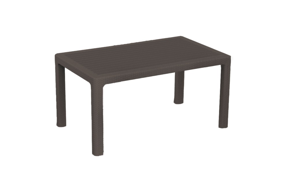 Et Plast Τραπέζι ορθογώνιο πλαστικό Ίκαρος τύπου Rattan καφέ 150x90x75cm.