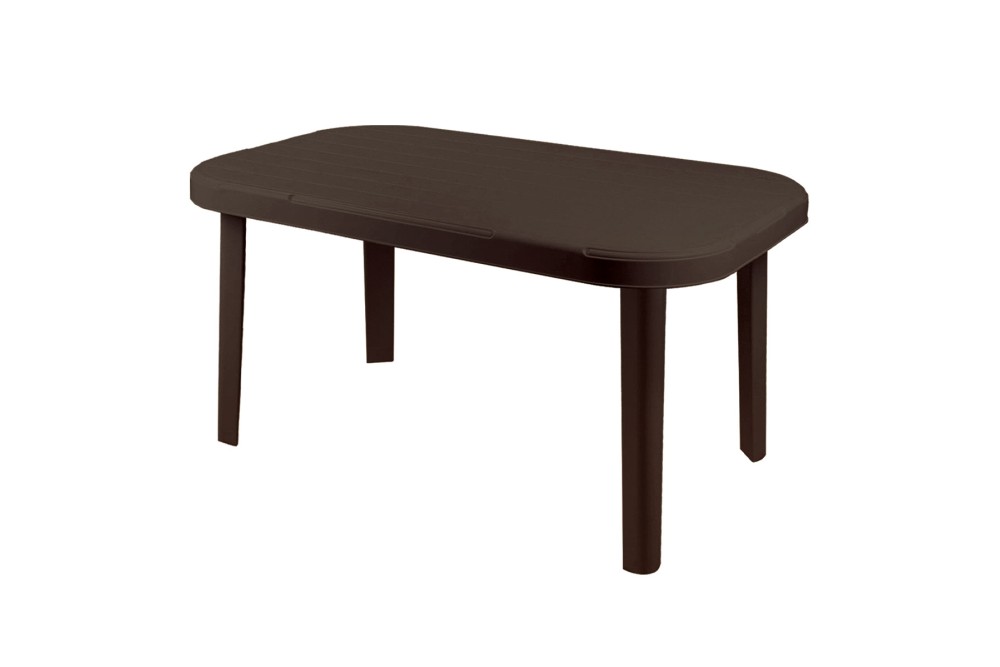 Τραπέζι ορθογώνιο πλαστικό Μύκονος καφέ 140x85x75cm. Τραπέζι ορθογώνιο πλαστικό Μύκονος καφέ 140x85x75cm.