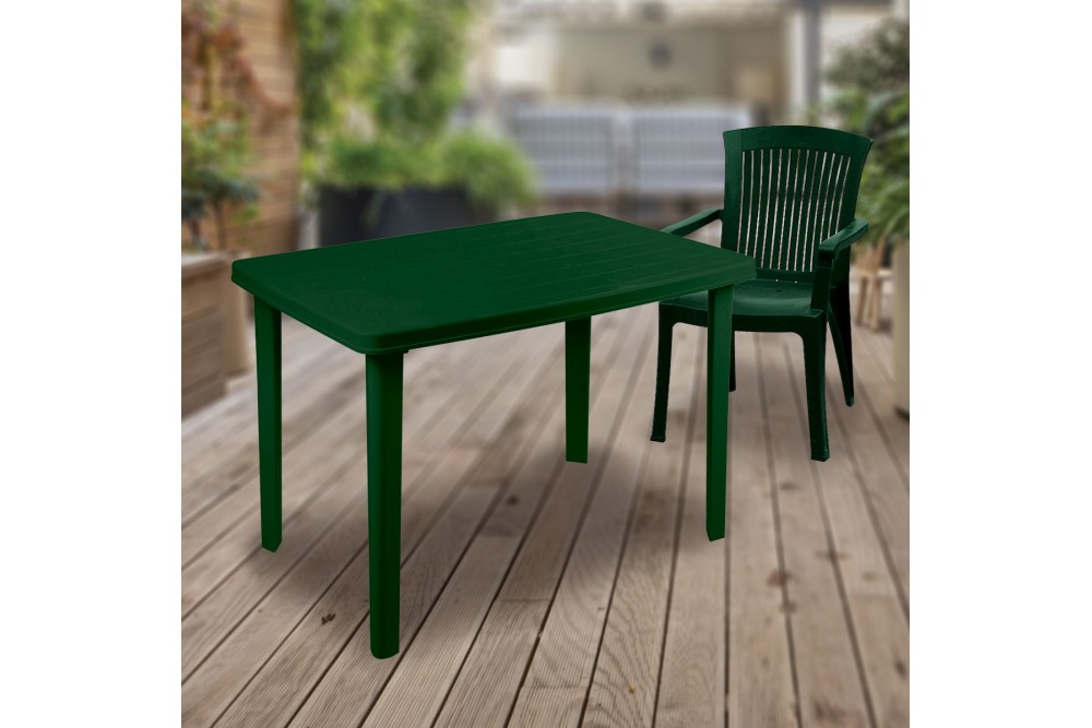 Τραπέζι ορθογώνιο πλαστικό Πάτμος πράσινο 110x70x70cm.