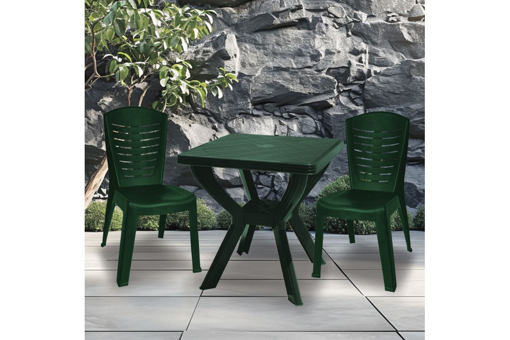 Τραπέζι τετράγωνο πλαστικό Σκιάθος πράσινο 70x70cm.