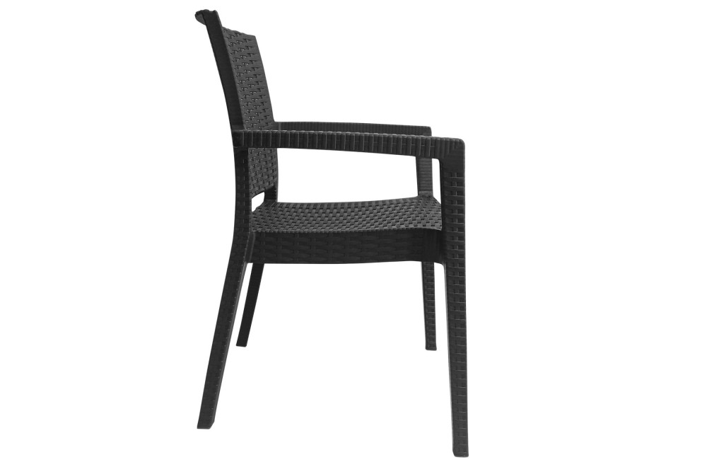 Πολυθρόνα πλαστική τύπου Rattan Artemis Professional Ανθρακί