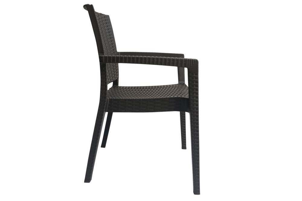 Πολυθρόνα πλαστική τύπου Rattan Artemis Professional Καφέ