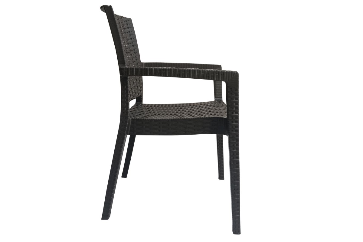 Πολυθρόνα πλαστική τύπου Rattan Artemis Professional Καφέ