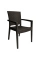 Πολυθρόνα πλαστική τύπου Rattan Artemis Professional Καφέ