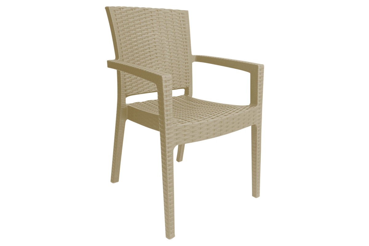 Πολυθρόνα πλαστική τύπου Rattan Artemis Professional Άμμου