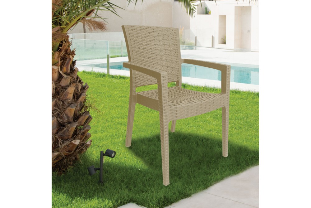 Πολυθρόνα πλαστική τύπου Rattan Artemis Professional Άμμου