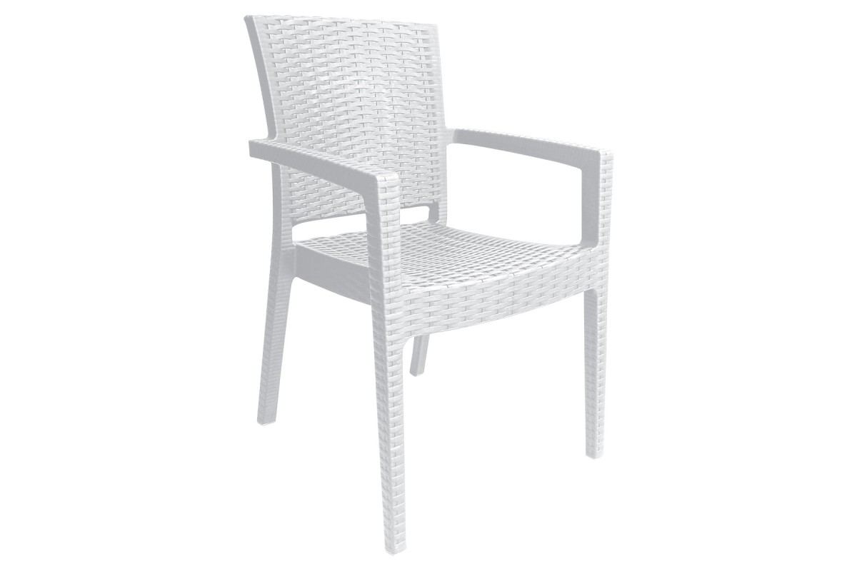 Πολυθρόνα πλαστική τύπου Rattan Artemis Professional Λευκή