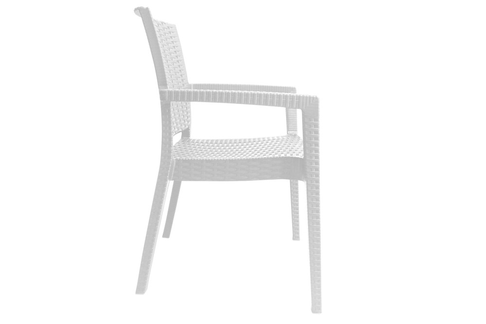 Πολυθρόνα πλαστική τύπου Rattan Artemis Professional Λευκή