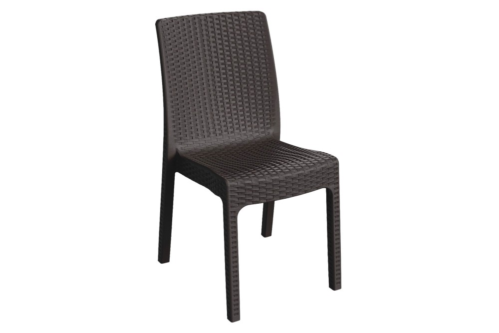 Et Plast Καρέκλα πλαστική τύπου Rattan Υβόννη Καφέ