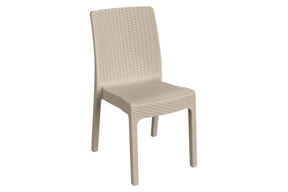 Et Plast Καρέκλα πλαστική τύπου Rattan Υβόννη Άμμου