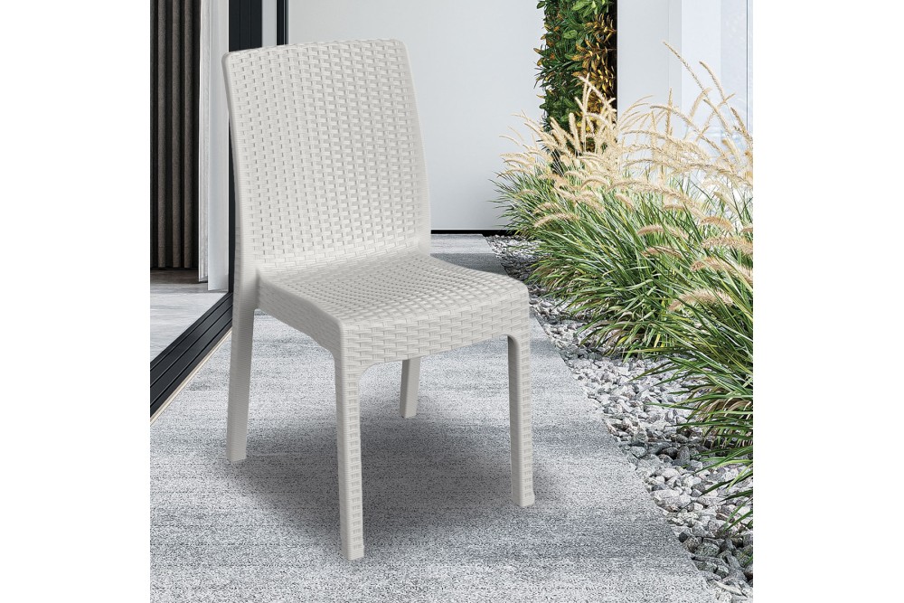 Et Plast Καρέκλα πλαστική τύπου Rattan Υβόννη Λευκή Et Plast Καρέκλα πλαστική τύπου Rattan Υβόννη Λευκή