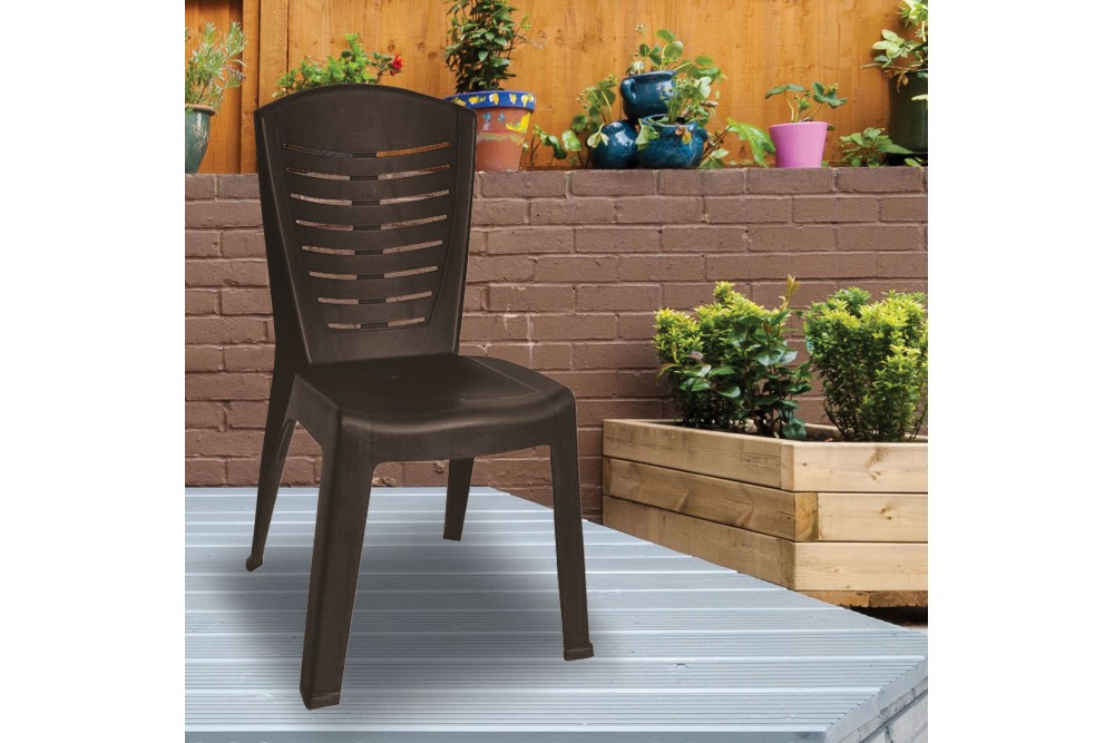 Καρέκλα Πλαστική Εξωτερικού Χώρου Κλεοπάτρα Καφέ 50x53x89cm.