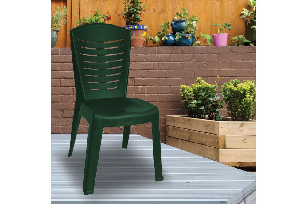 Καρέκλα Πλαστική Εξωτερικού Χώρου Κλεοπάτρα Πράσινη 50x53x89cm.