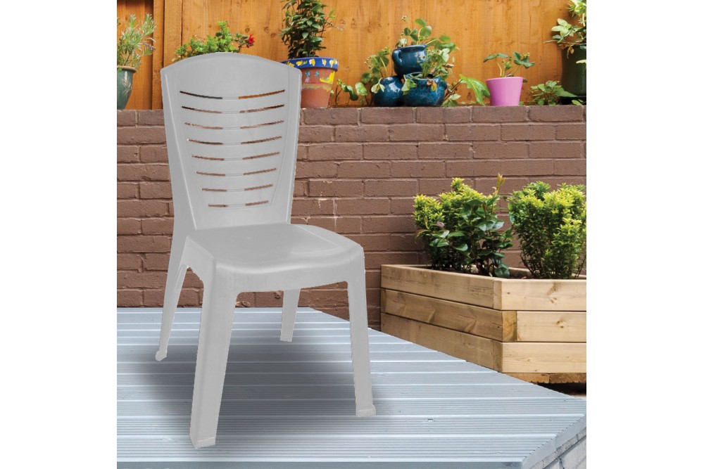 Καρέκλα Πλαστική Εξωτερικού Χώρου Κλεοπάτρα Γκρι 50x53x89cm.