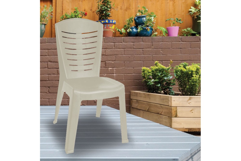 Καρέκλα Πλαστική Εξωτερικού Χώρου Κλεοπάτρα Άμμου 50x53x89cm.