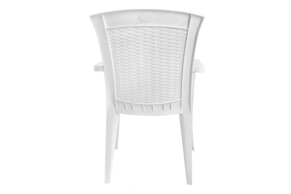 Πολυθρόνα Πλαστική Εξωτερικού Χώρου Μόνικα Rattan Λευκή 67x60x89cm.