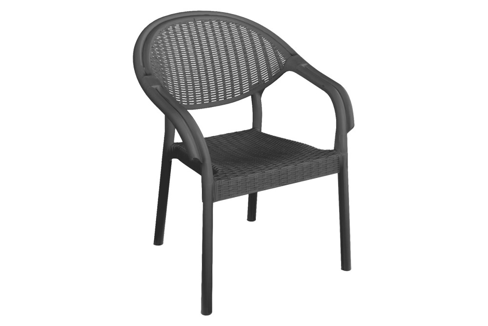 Et Plast Πολυθρόνα πλαστική τύπου Rattan Νιόβη Ανθρακί Et Plast Πολυθρόνα πλαστική τύπου Rattan Νιόβη Ανθρακί