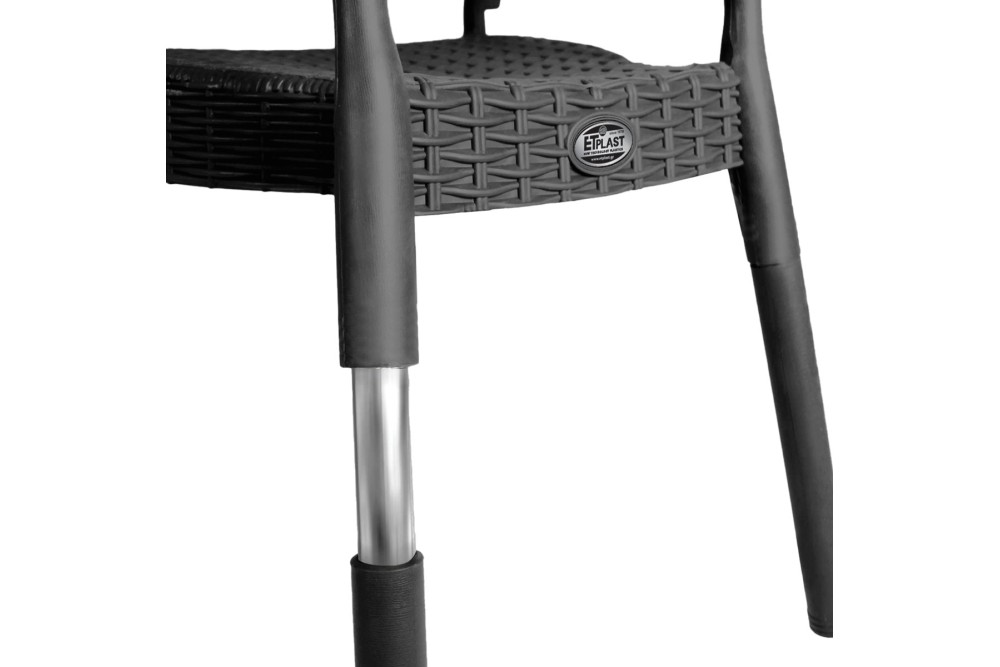 Et Plast Πολυθρόνα πλαστική τύπου Rattan Νιόβη Ανθρακί Et Plast Πολυθρόνα πλαστική τύπου Rattan Νιόβη Ανθρακί