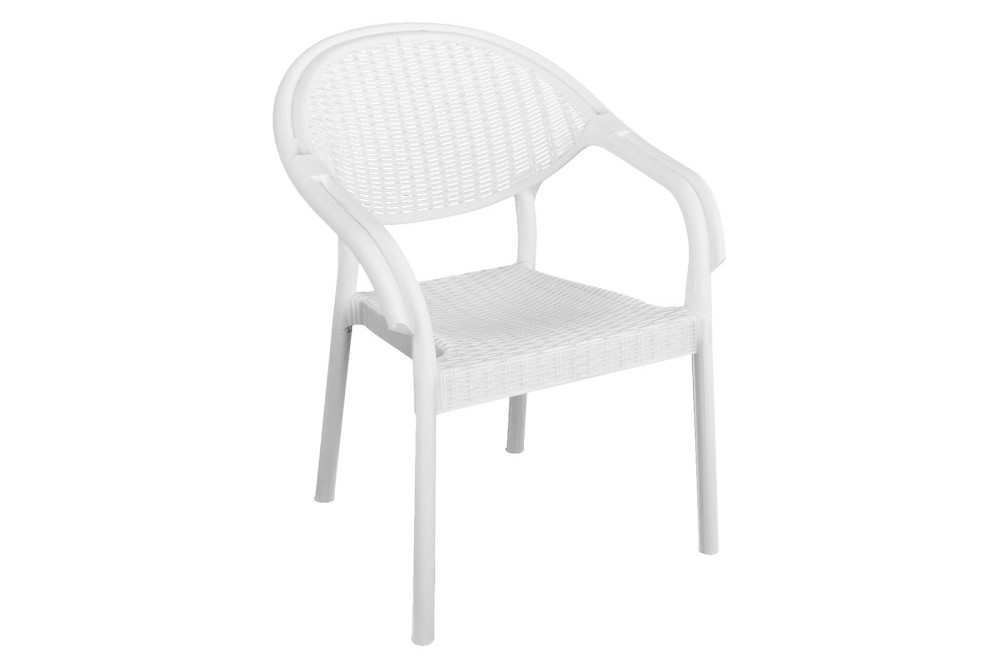 Et Plast Πολυθρόνα πλαστική τύπου Rattan Νιόβη Λευκή Et Plast Πολυθρόνα πλαστική τύπου Rattan Νιόβη Λευκή