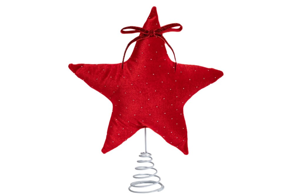 ΚΟΚΚΙΝΟ ΒΕΛΟΥΔΙΝΟ ΑΣΤΕΡΙ ΜΕ ΣΤΡΑΣ ΚΟΡΥΦΗ ΔΕΝΤΡΟΥ 27(16)Χ33ΕΚ