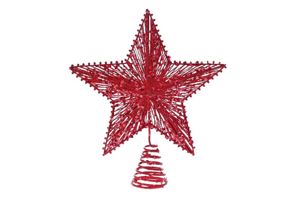 ΚΟΚΚΙΝΟ ΑΣΤΕΡΙ ΚΟΡΥΦΗ ΜΕ ΓΚΛΙΤΕΡ 25x30EK ΑΠΟ ΒΑΜΒΑΚΙ