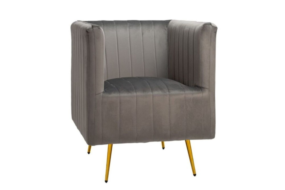 ΠΟΛΥΘΡΟΝΑ ΓΚΡΙ ΒΕΛΟΥΔΙΝΗ 69x73x80EK ΜΕ ΧΡΥΣΑ ΜΕΤΑΛΛΙΚΑ ΠΟΔΙΑ ΜΗΚΟΥΣ 20ΕΚ legs K D