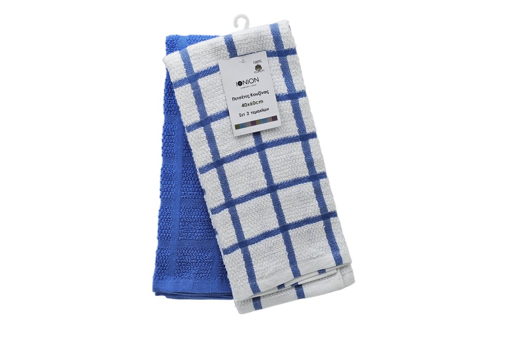 Πετσέτα Κουζίνας Blue Marina 100% Βαμβακερή 40x60cm Σετ 2 τεμάχια