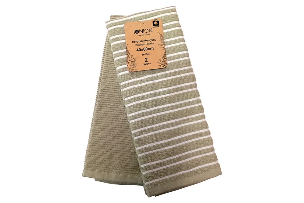 Πετσέτα Κουζίνας Latte 100% Βαμβακερή 40x60cm Σετ 2 τεμάχια