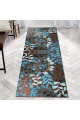 Χαλάκια Soft Touch Blue Leaves σετ 2 τεμαχίων 70x140cm.+70x180cm.