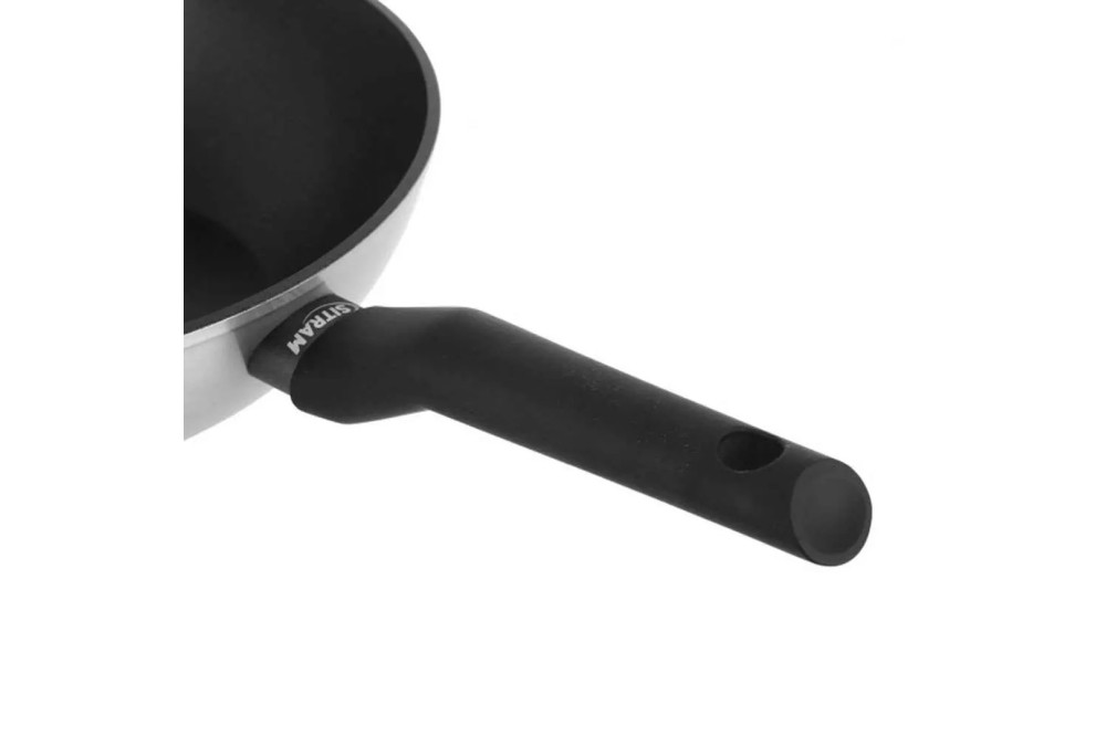 Γουόκ Silveral με αντικολλητική επίστρωση Silver - Black 28x8cm. Γουόκ Silveral με αντικολλητική επίστρωση Silver - Black 28x8cm.