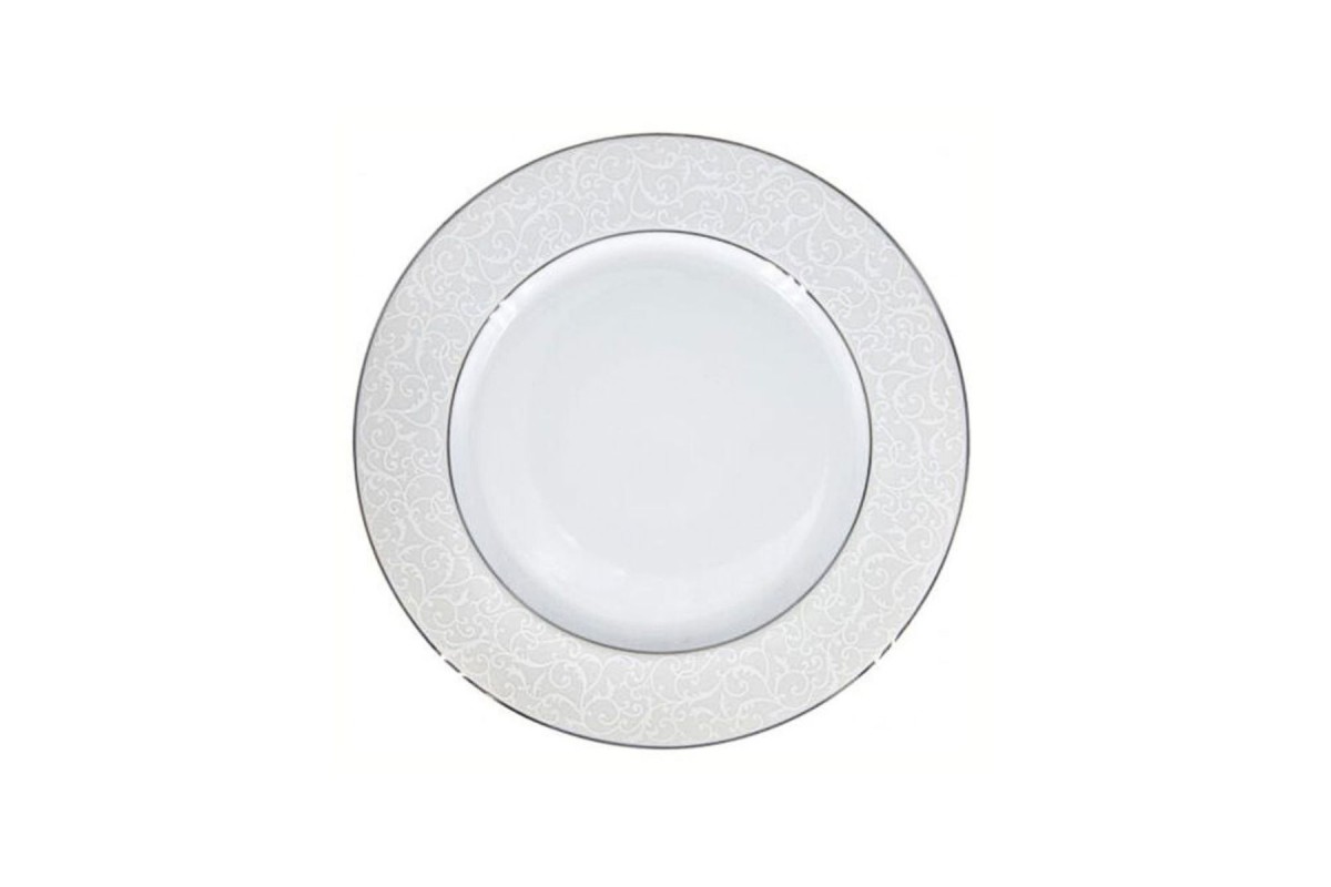 Πιατέλα Στρογγυλή Πορσελάνινη Φ31cm White-Platinum